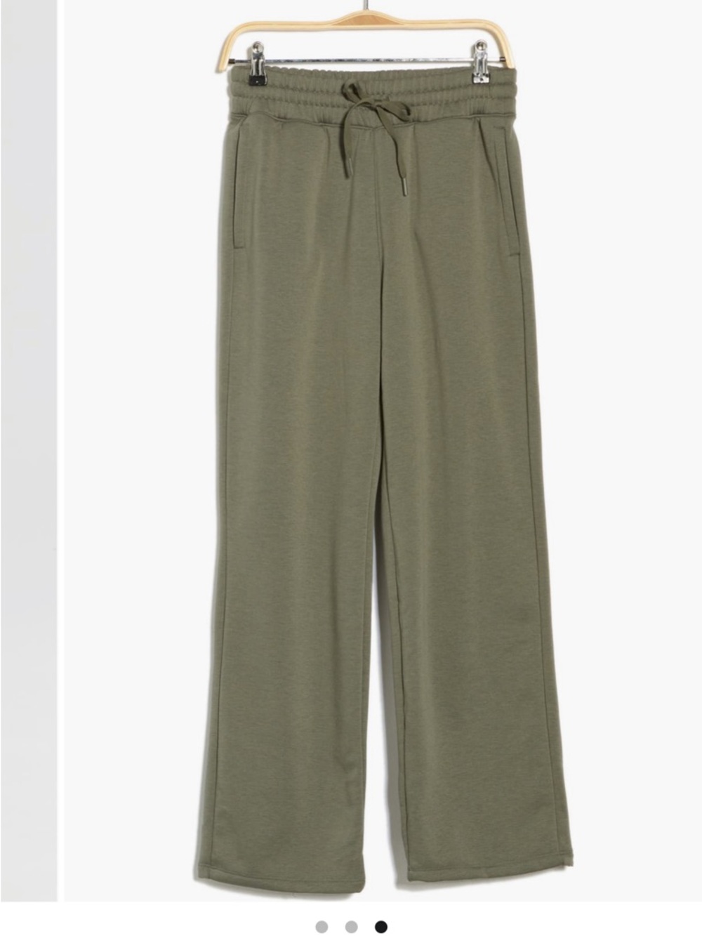 Olive Green Wide Leg Drawstring Scuba Pants Sunday Vibe